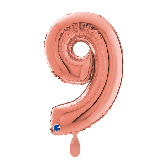 1 Ballon XL - Chiffre 9 - Or Rose