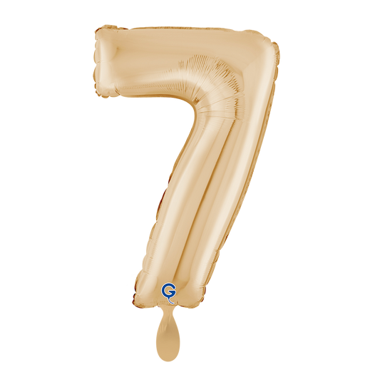 1 Ballon XL - Nummer 7 Wit Goud