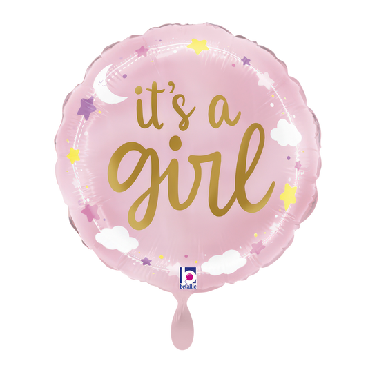 1 Ballon - It's A Girl Sterren & Wolken