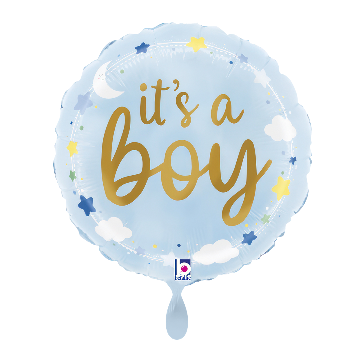 1 ballon - It's A Boy sterren & wolken