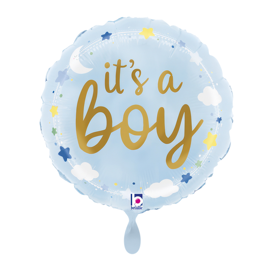 1 ballon - It's A Boy sterren & wolken