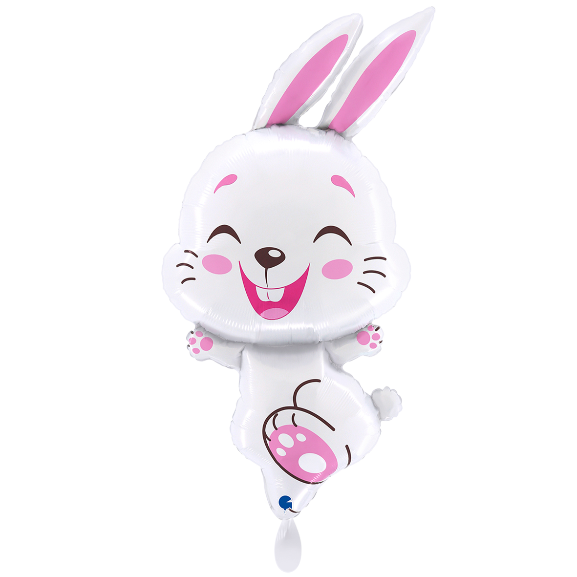 1 Ballon XXL - Konijn Wit Fuchsia