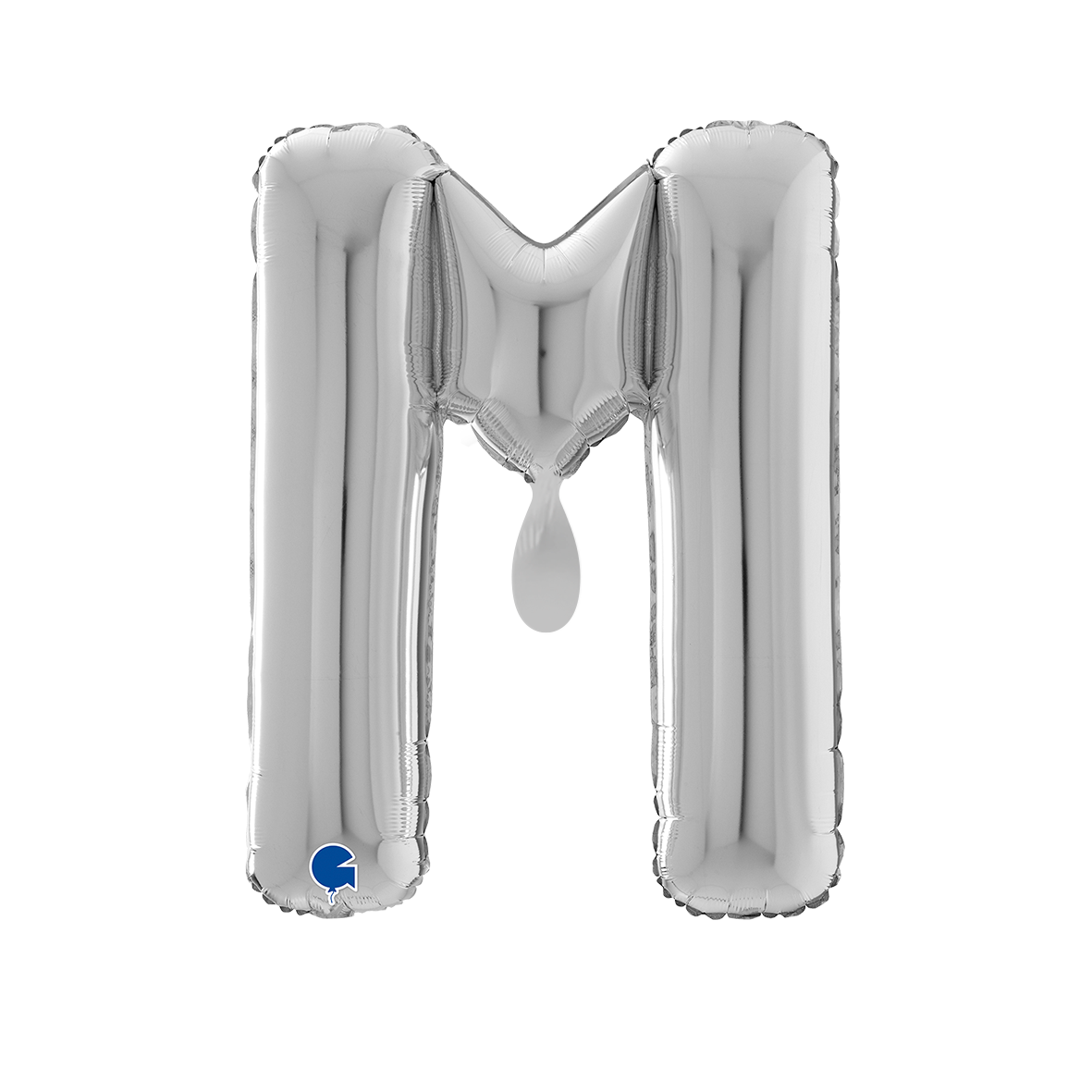 1 Ballon XL - Letter M - Zilver