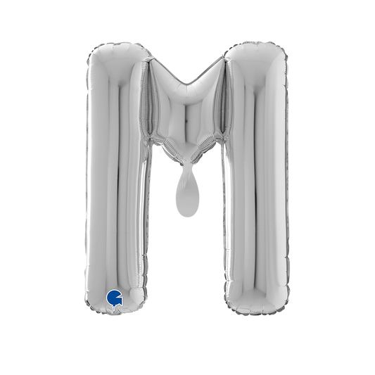 1 Ballon XL - Lettre M - Argenté