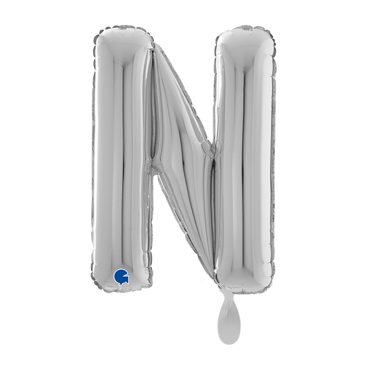 1 Ballon XL - Lettre N - Argent