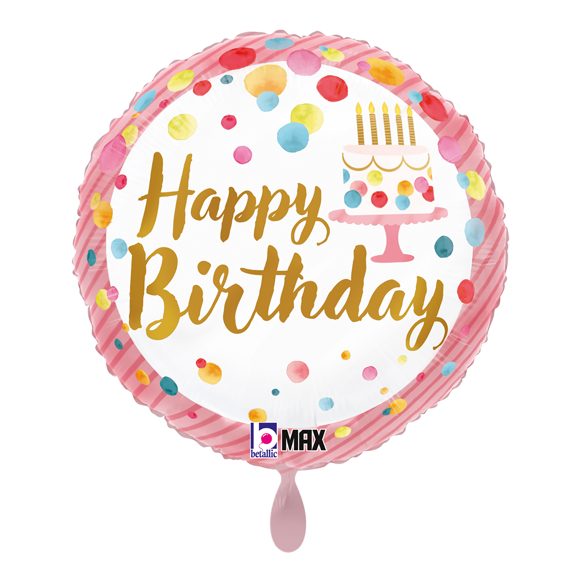 1 ballon - Satin rose d'anniversaire