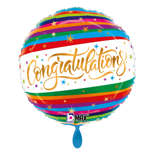 1 Ballon - Gefeliciteerd Feestelijke Streep