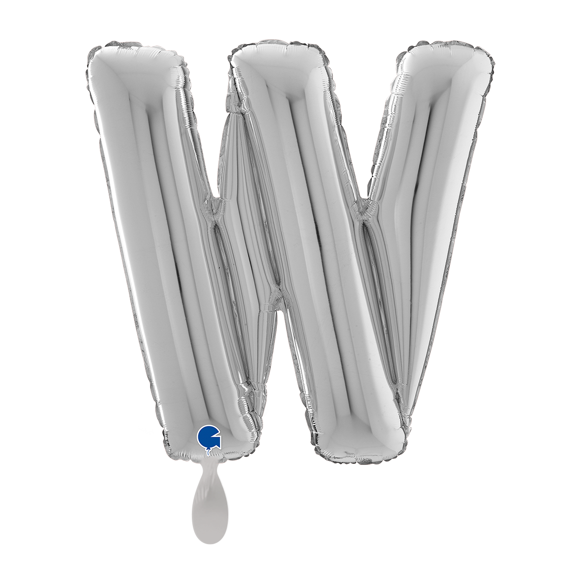 1 Ballon XL - Letter W - Zilver