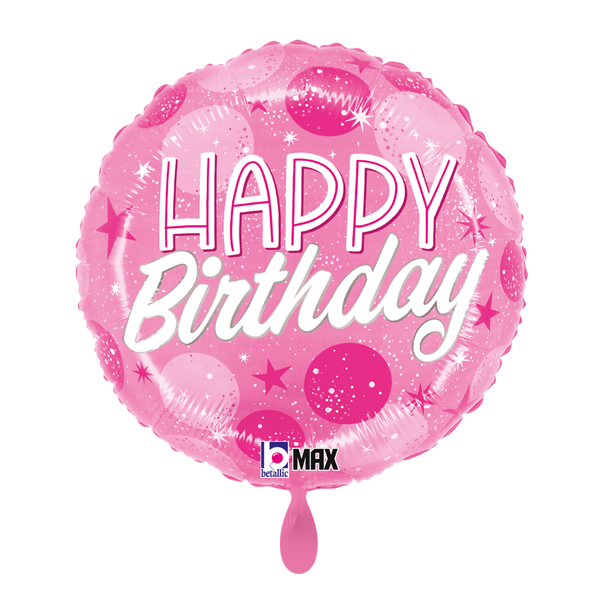 1 Ballon - Rose Scintillant Points Anniversaire