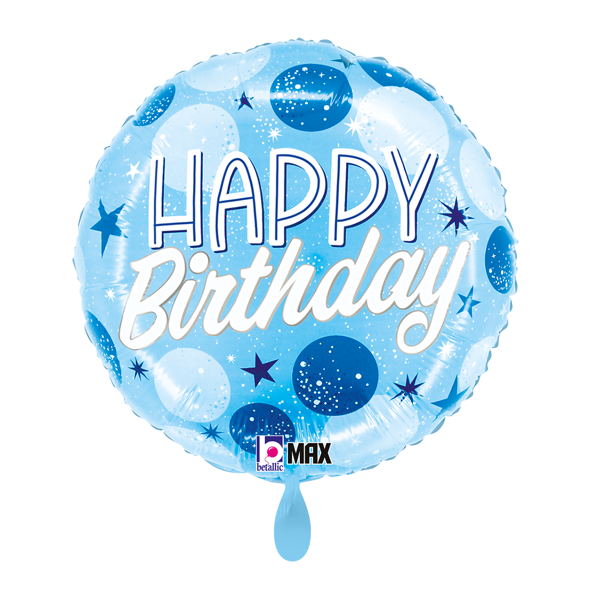 1 Ballon - Anniversaire Bleu Points Brillants