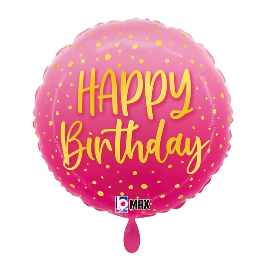 1 Ballon - Rose Joyeux Anniversaire