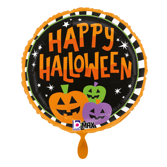 1 Ballon - Citrouilles rayées d'Halloween