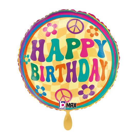 1 Ballon - Joyeux Anniversaire Marguerites Stylées