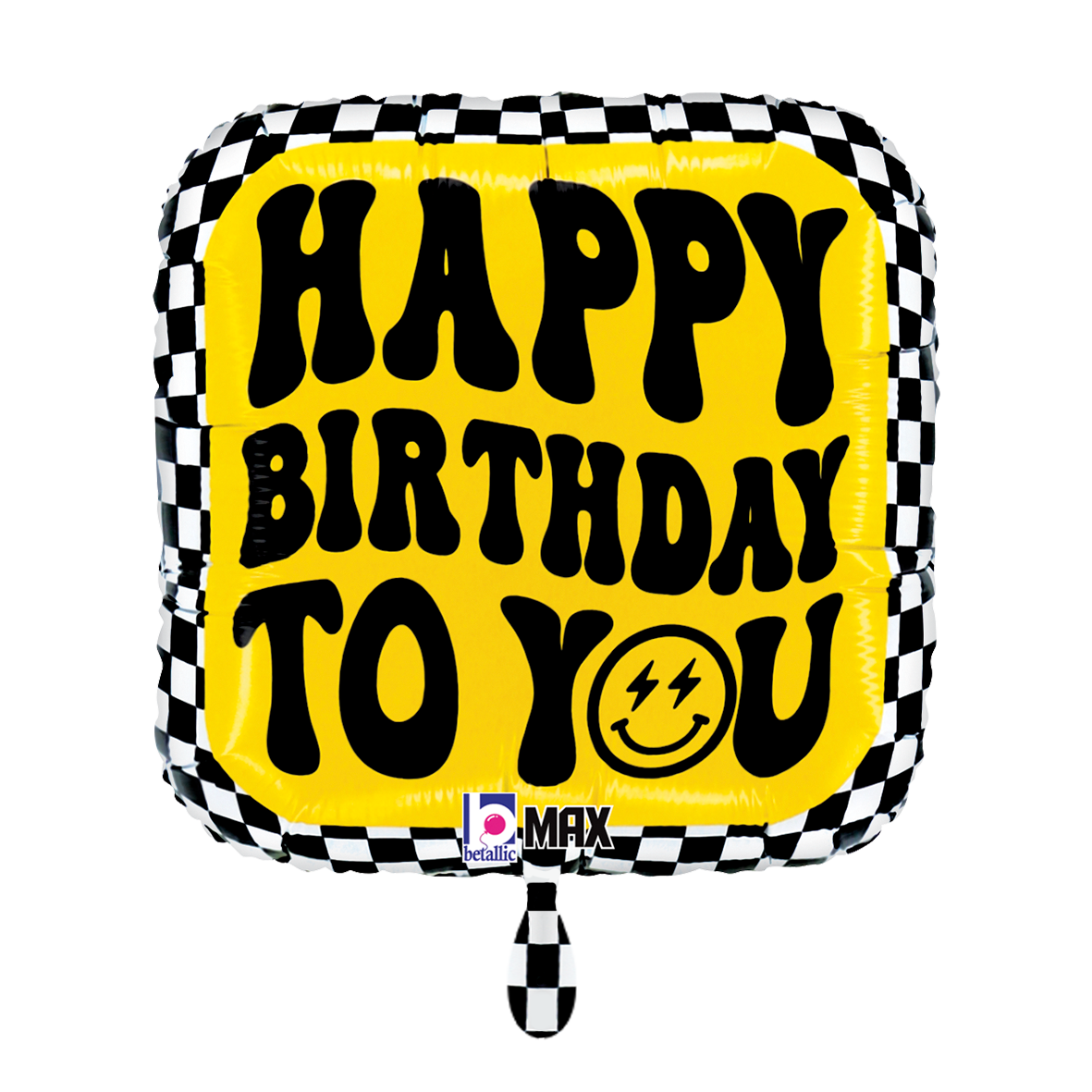 1 Ballon - Smiley damier anniversaire