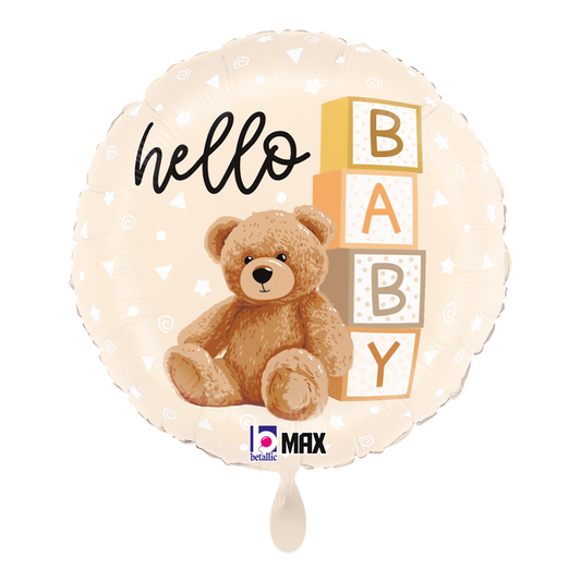 1 Ballon - Hello Baby Teddybär