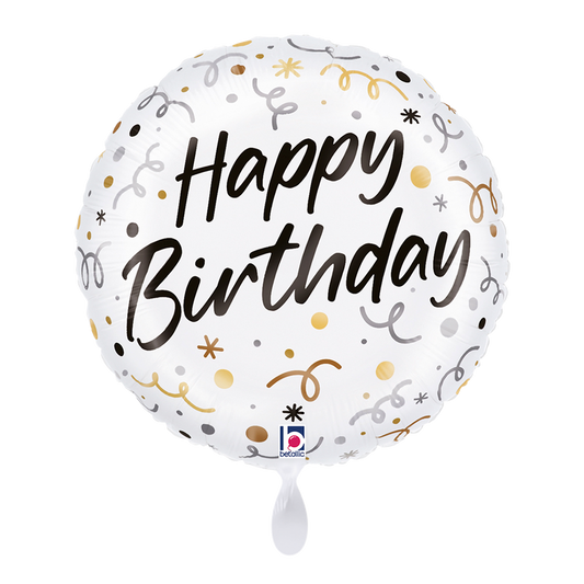 1 Ballon - Serpentins d'anniversaire en satin