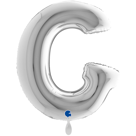 1 Ballon XXL - Letter G - Zilver