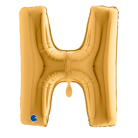 1 Ballon XXL - Letter H - Goud