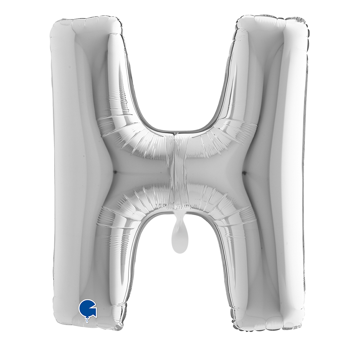 1 Ballon XXL - Letter H - Zilver
