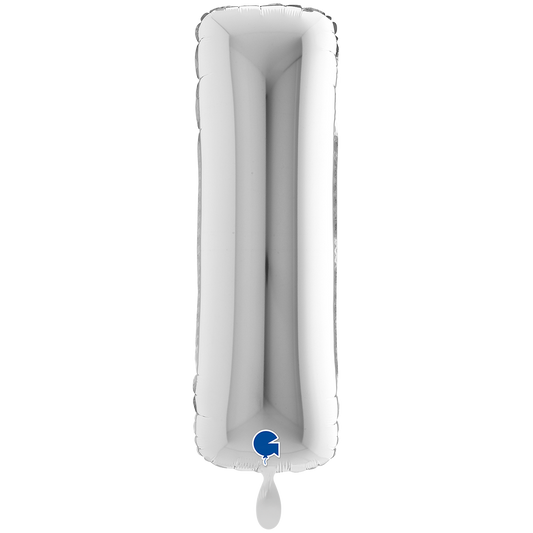 1 Ballon XXL - Letter I - Zilver