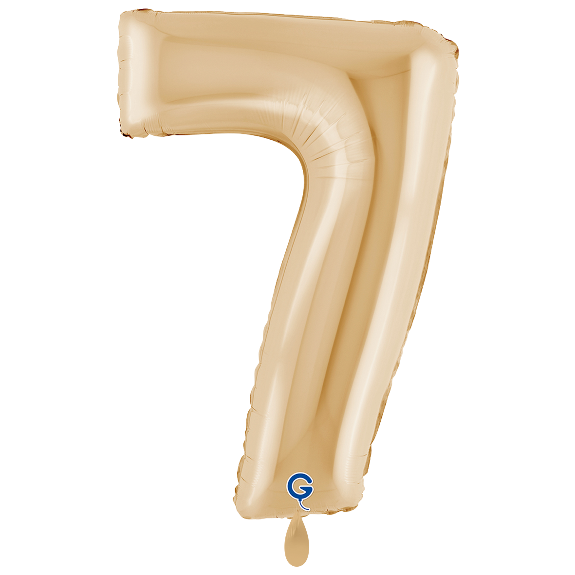 1 Ballon XXL - Chiffre 7 Or Blanc