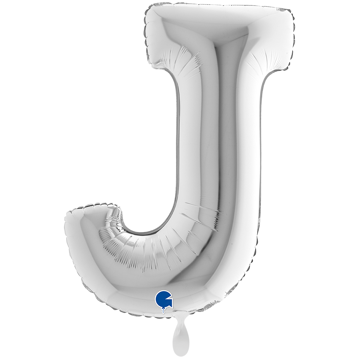 1 ballon XXL - Letter J - Zilver