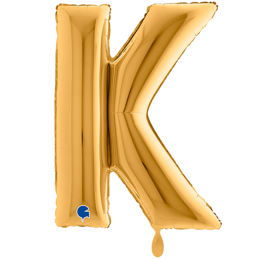 1 Ballon XXL - Letter K - Goud