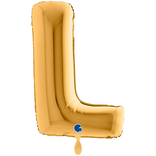 1 Ballon XXL - Letter L - Goud