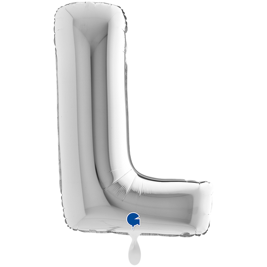 1 Ballon XXL - Letter L - Zilver