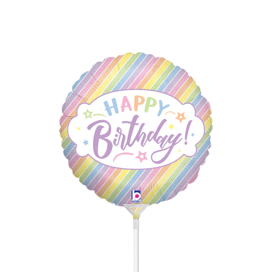 10 Miniballonnen Luchtgevuld - Pastel Verjaardag (Onverpakt)