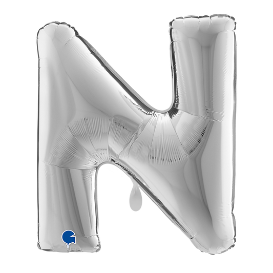 1 Ballon XXL – Letter N – Zilver