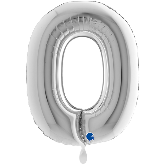 1 Ballon XXL - Letter O - Zilver
