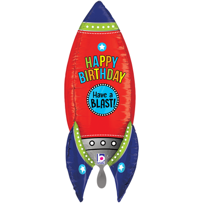 1 Ballon XXL – Dimensionals Blasting Birthday Rocket