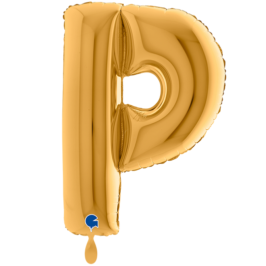 1 Ballon XXL - Letter P - Goud