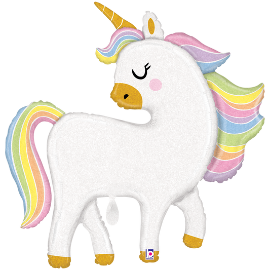 1 Ballon XXL - Licorne Pailletée Pastel