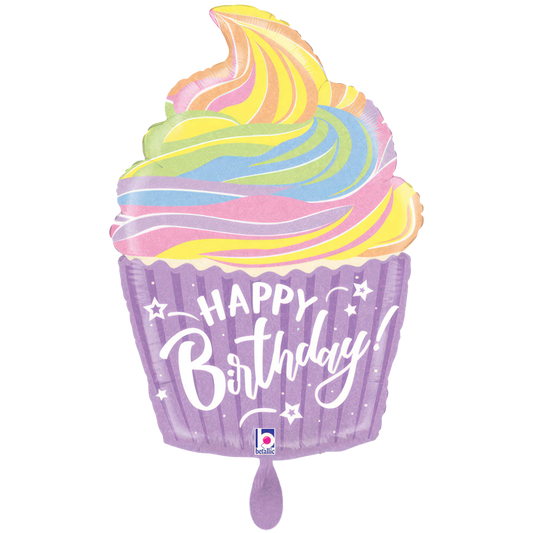 1 Ballon XXL - Pastel Birthday Cupcake