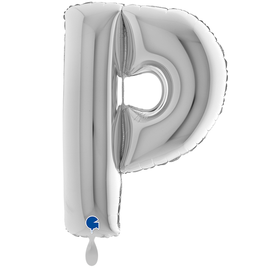 1 Ballon XXL - Letter P - Zilver
