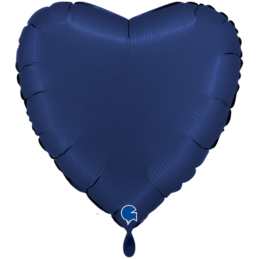 1 Ballon XXL - Hart - Satijn Blauw Navy