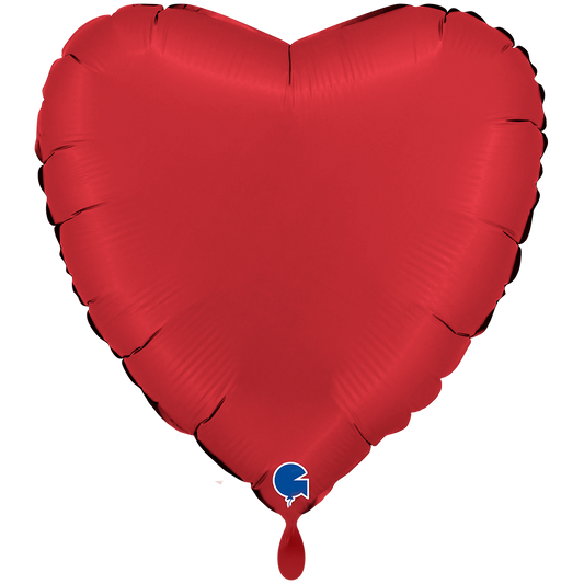 1 Ballon XXL - Hart - Satijn Robijnrood