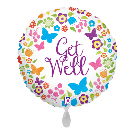 1 Ballon - Papillons et fleurs pour un prompt rétablissement
