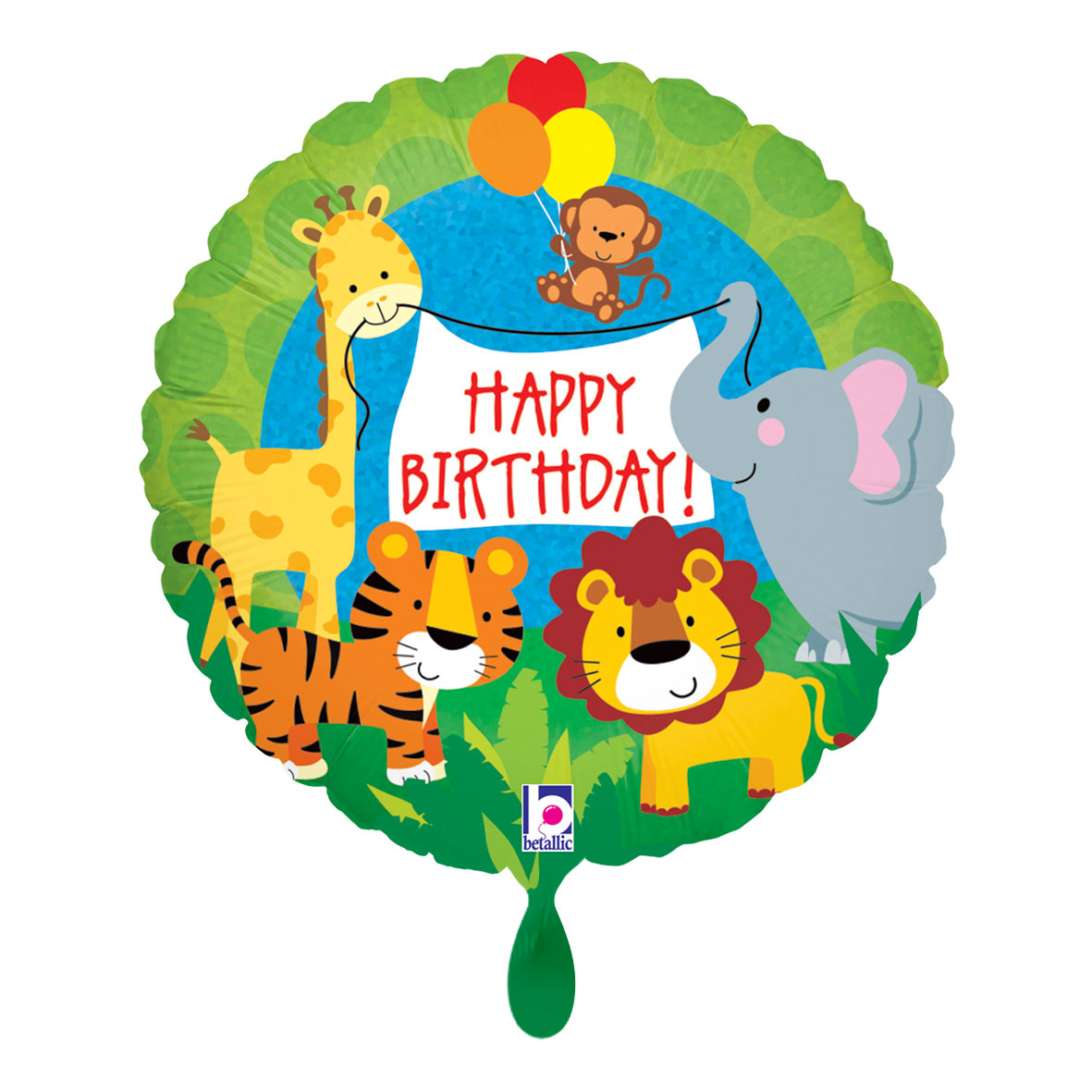 1 Ballon - Animaux de la jungle Anniversaire