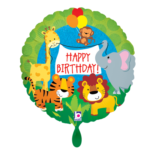 1 Ballon - Animaux de la jungle Anniversaire