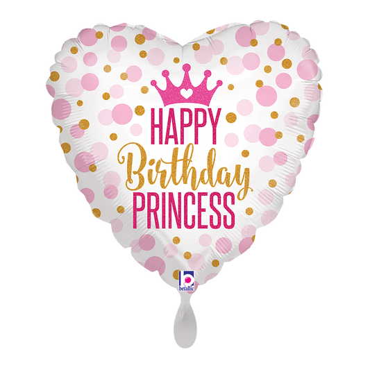 1 Ballon - Princesse d'anniversaire à paillettes