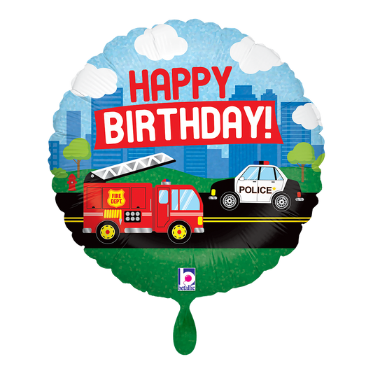 1 Ballon - Voiture de pompiers Anniversaire