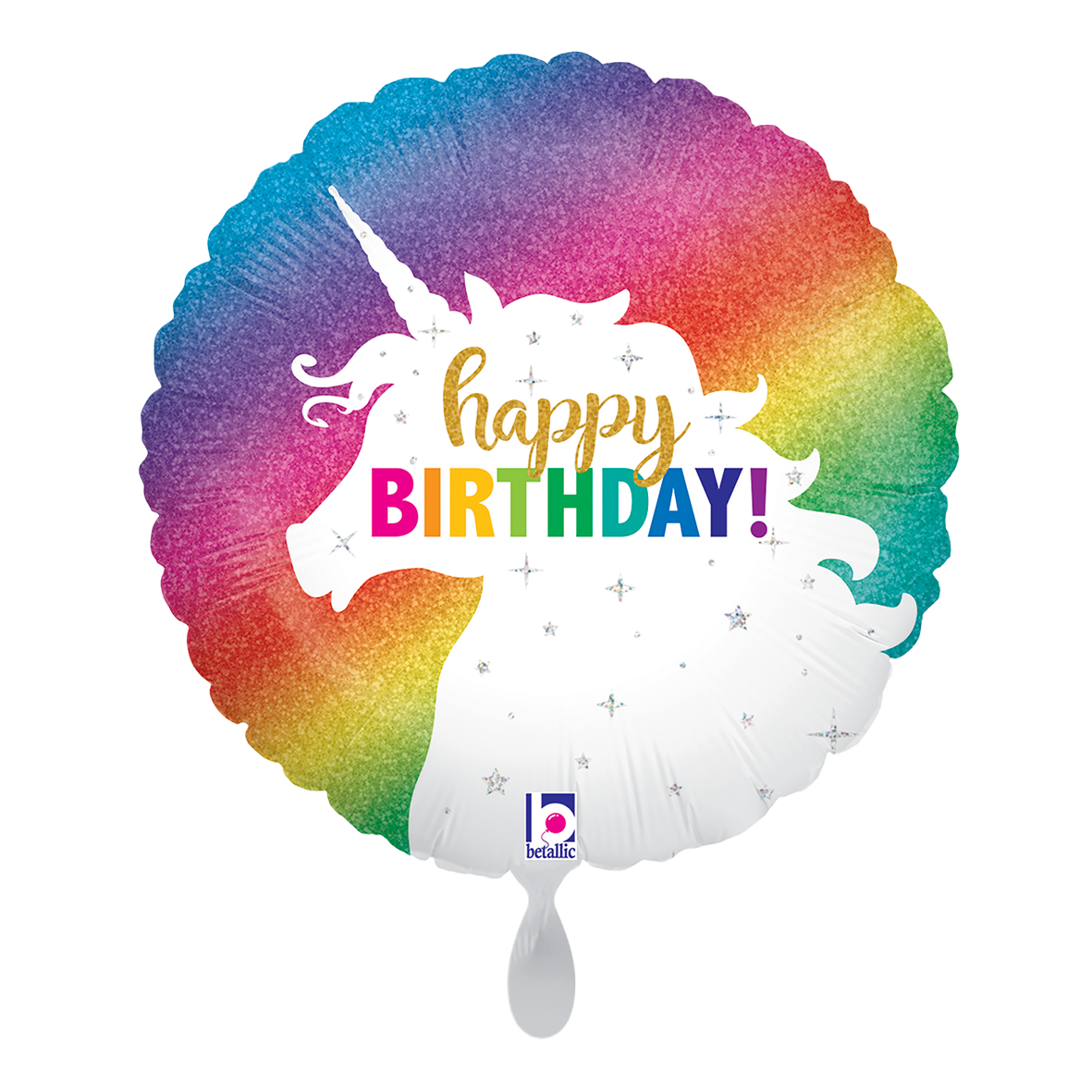 1 Ballon - Glitzer-Einhorn-Geburtstag