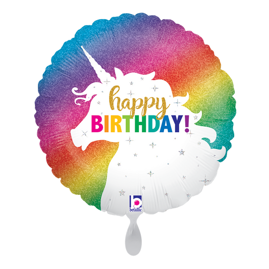 1 Ballon - Einhorn Glitzer Geburtstag
