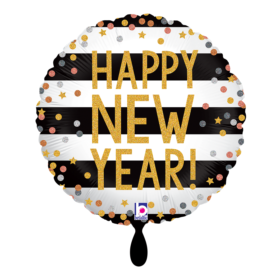 1 Ballon - Nieuwjaar Confetti