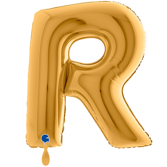 1 Ballon XXL - Letter R - Goud
