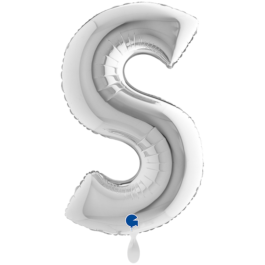 1 Ballon XXL - Letter S - Zilver