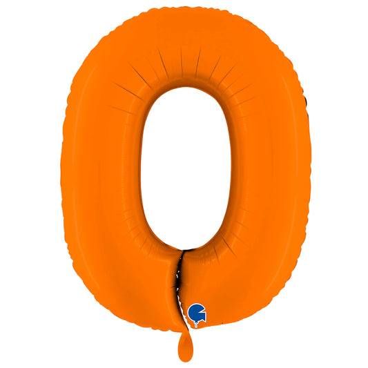 1 Ballon XXL - Chiffre 0 - Orange mat